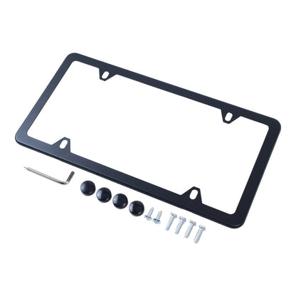 Fits For BMW License Plate Frame Stainless Steel BLACK SLIMLINE 82120010399