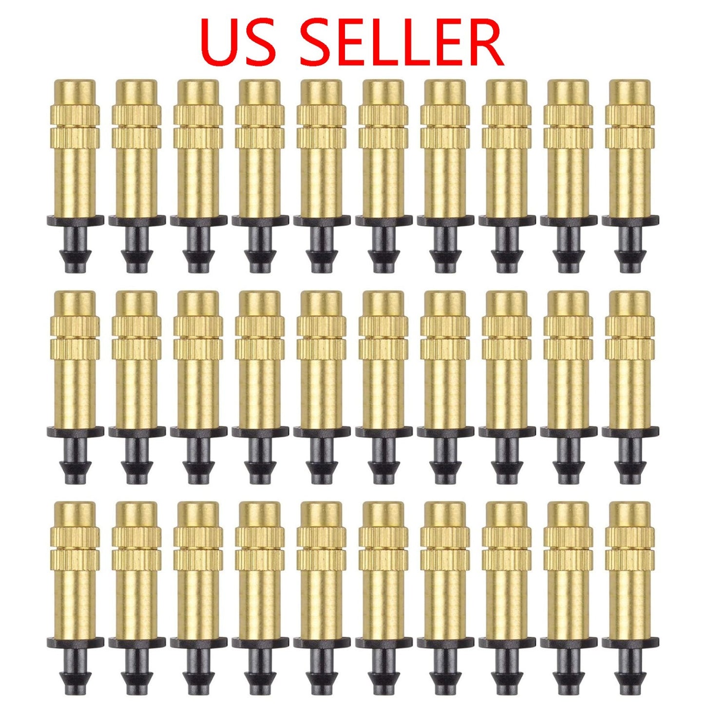 30Pcs Adjustable Misting Nozzle Gardening Watering Brass Spray Sprinkler Set US