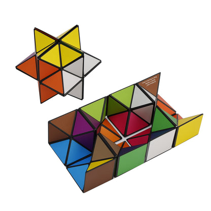 2 In 1 Multicoloured Star Cube Magic Cube Set For Kid And Adult Toy Ages 8-12