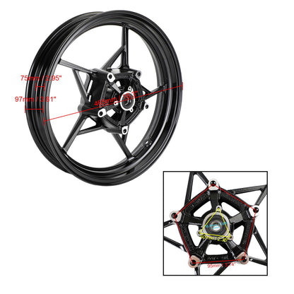 Glossy Black Front Wheel Rim For Kawasaki Z400 EX400 Ninja 400 ABS 2018-2023