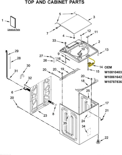 Washer Lid Lock Assembly Latch For whirlpool Cabrio W10810403 W10619844