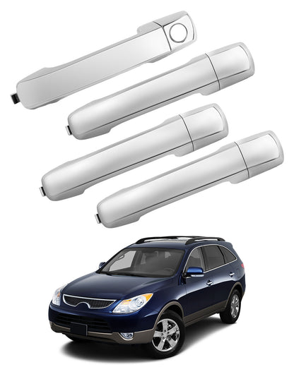 4x Chrome Exterior Outside Door Handle LH RH Set For 2007-2012 Hyundai Veracruz