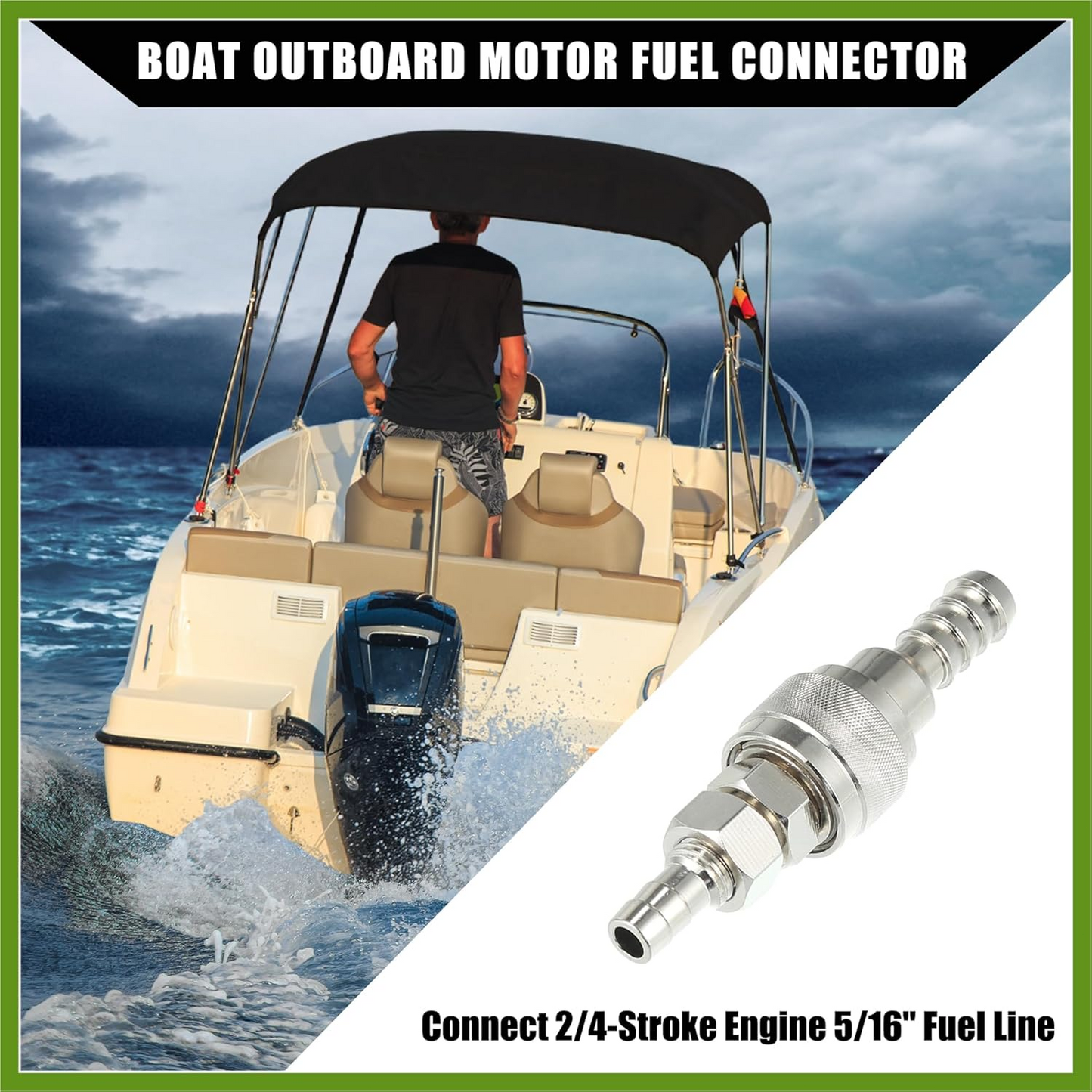 3 Pcs Outboard Fuel Connector Male with Nut for Tohatsu for Nissan 2/4 Stroke