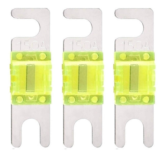 Solid Spare Mini ANL Fuse 150A 150 Amp AFS Fuses For Auto Marine Stereo Audio Video 3 Pack