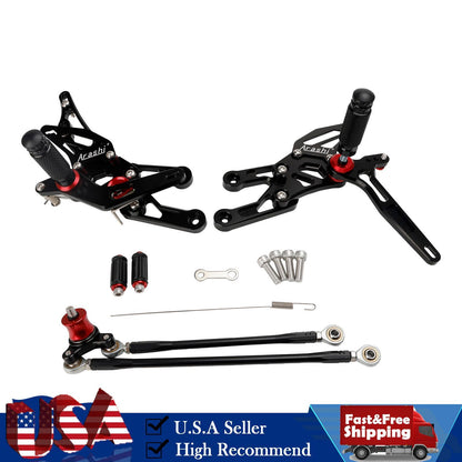Black Rear Sets Footpegs Footrest For Honda CBR600RR 03-06 CBR1000RR 04-07