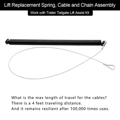 2X Trailer Ramp Gate Assist Spring Cable Kit For Gorilla-Lift Trailer Spring