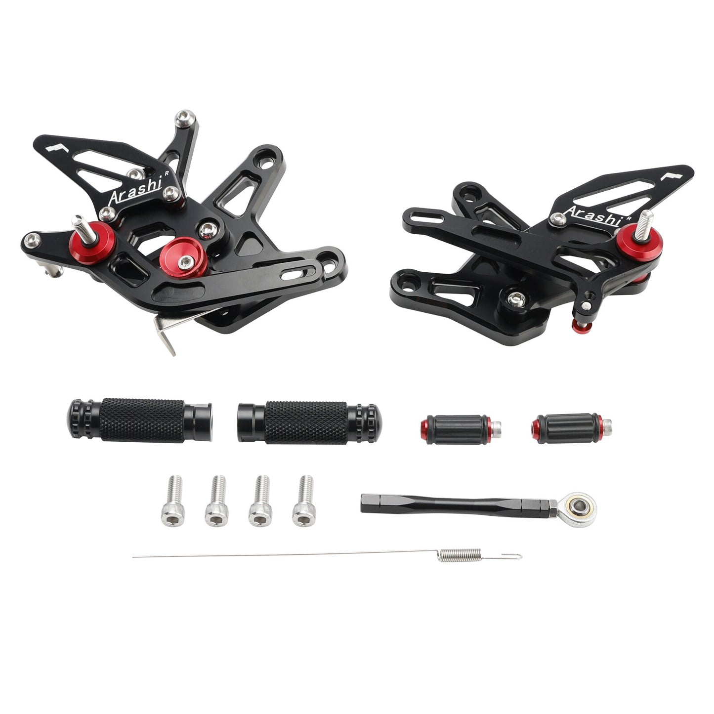 Racing Adjustable Rearsets Foot Pegs Black For Kawasaki ZX6R ZX-6R 2024-2025 24