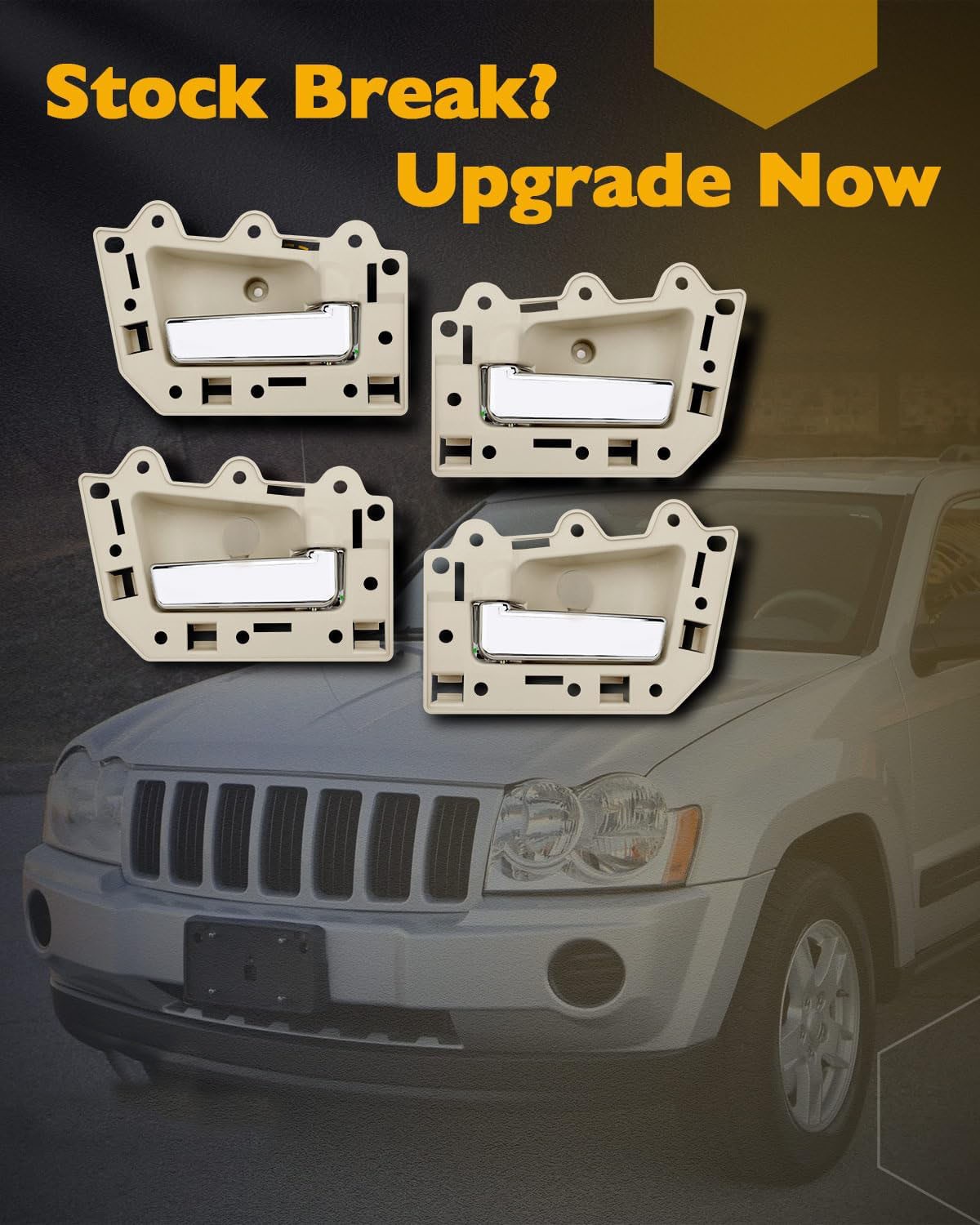 4Pcs Inside Interior Door Handle Front & Rear Side For 05-10 Jeep Grand Cherokee
