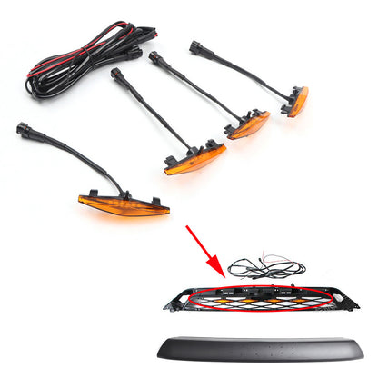 4PCS Plastic Car Grilles Grill LED Lights For Toyota 4Runner TRD Pro 2014-2019 S