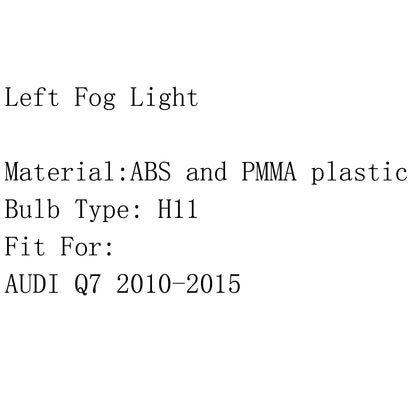Front Left Bumper Halogen Fog Light Fog Lamp For AUDI Q7 2010-2015 2011 black