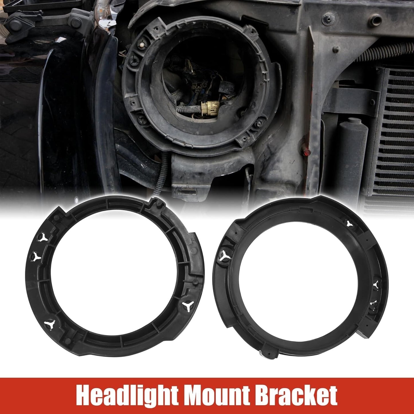 2x 7inch Headlight Mount Bracket Ring Bucket Base For 2007-2018 Jeep Wrangler JK