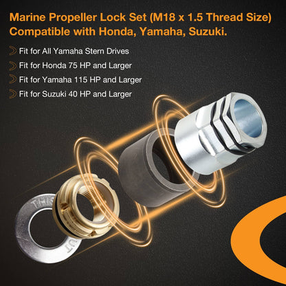 74039 Marine Propeller Lock Set For Mercury MerCruiser OMC 3/4"- 16 Thread Size