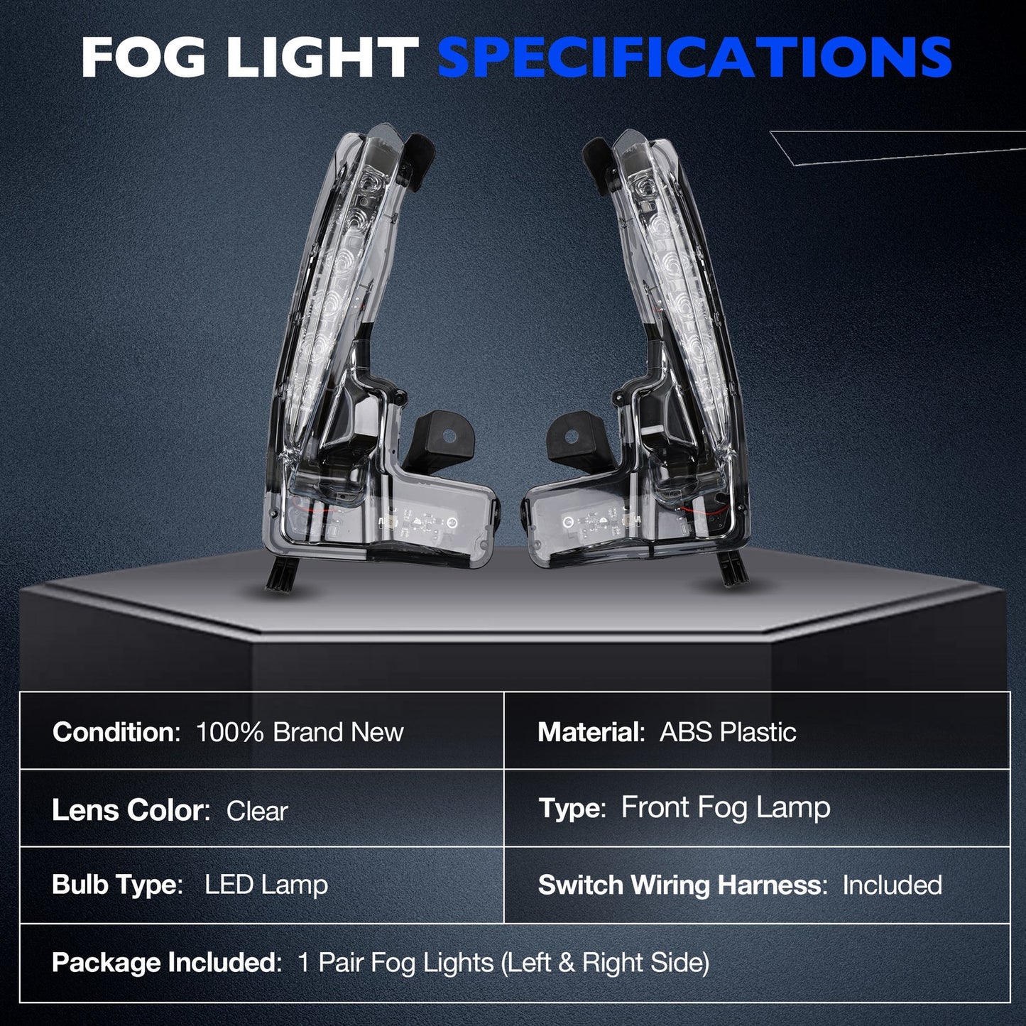 LED DRL Daytime Running Fog Light Lamp Kit For 2017-2019 Toyota Corolla SE XSE