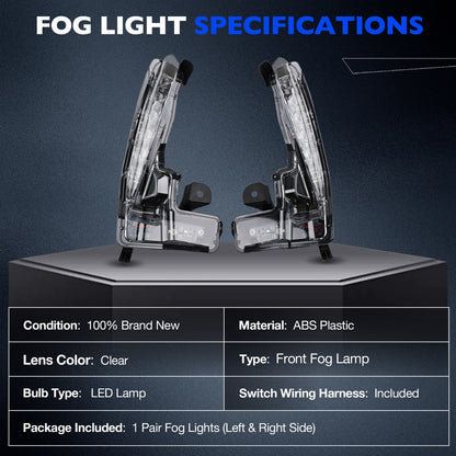 LED DRL Daytime Running Fog Light Lamp Kit For 2017-2019 Toyota Corolla SE XSE