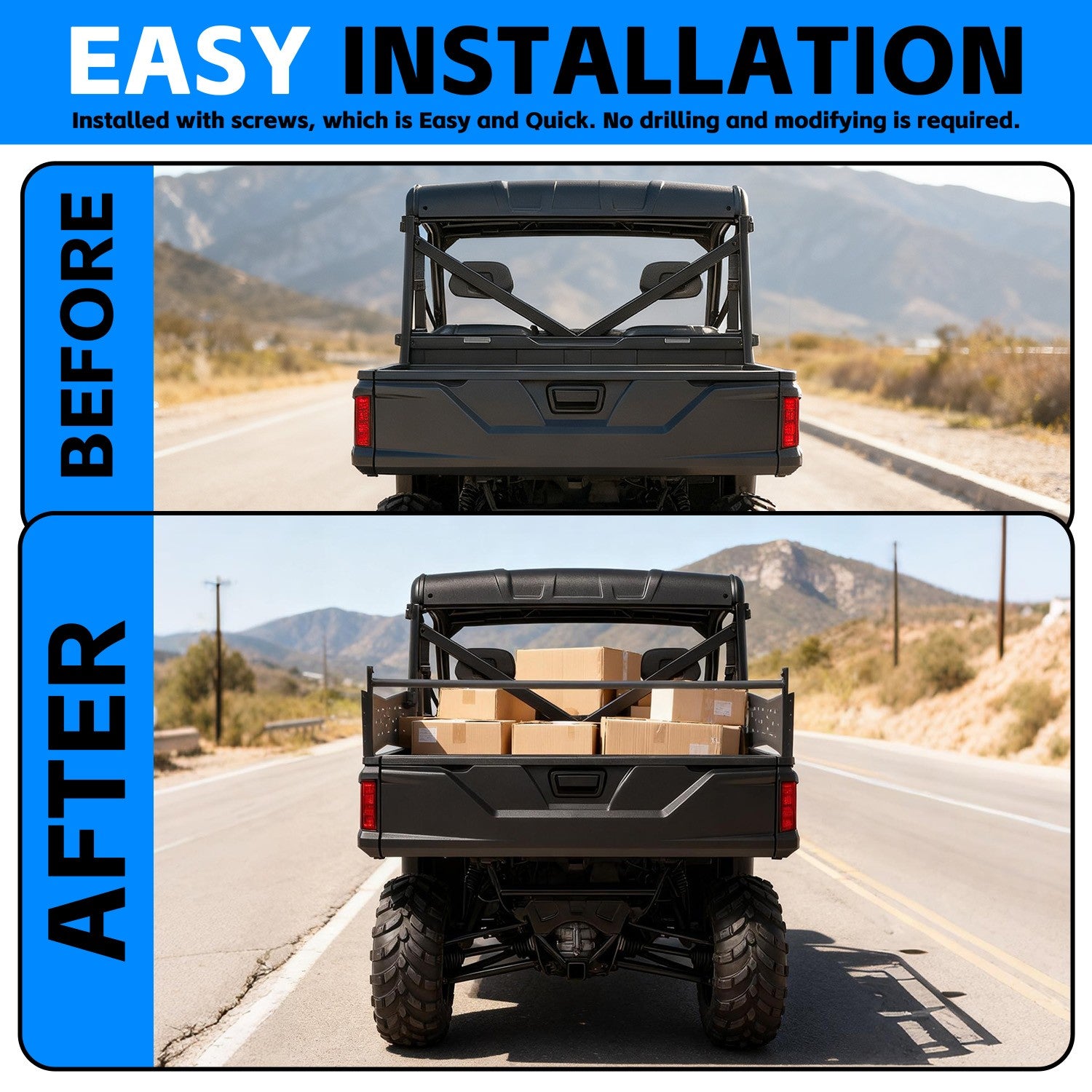 Solid Spare Rear Cargo Rack Bed Rack For Polaris Ranger XP 570/900/1000 Crew 15-25 Steel