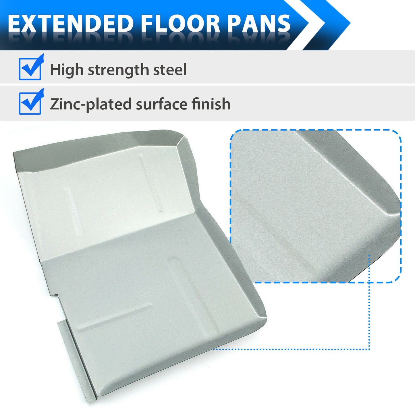 Solid Spare Zinc-plated Extended Floor Pans For Chevy GMC Truck Blazer Jimmy Suburban 73-87