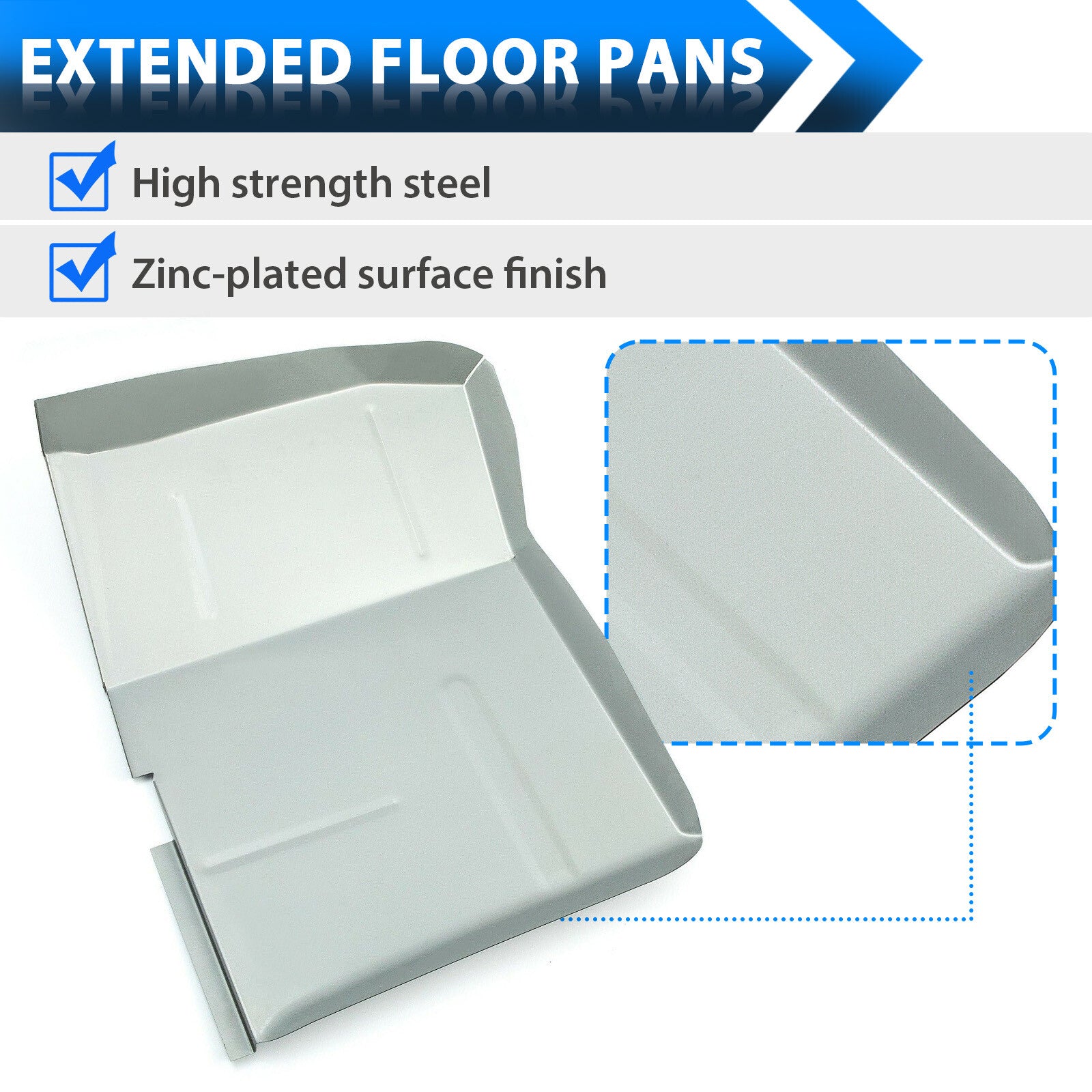 Solid Spare Zinc-plated Extended Floor Pans For Chevy GMC Truck Blazer Jimmy Suburban 73-87