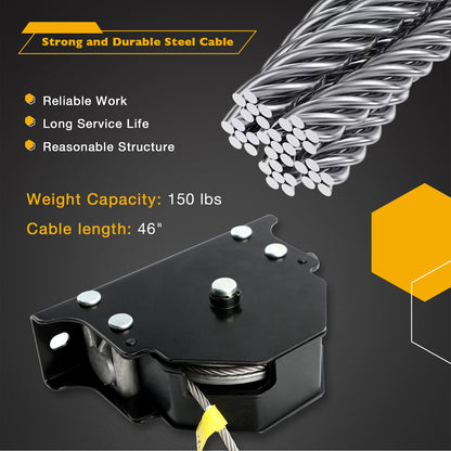 159056 Universal Spare Tire Tyre Winch Hoist Carrier w/ Offset Cable Assembly