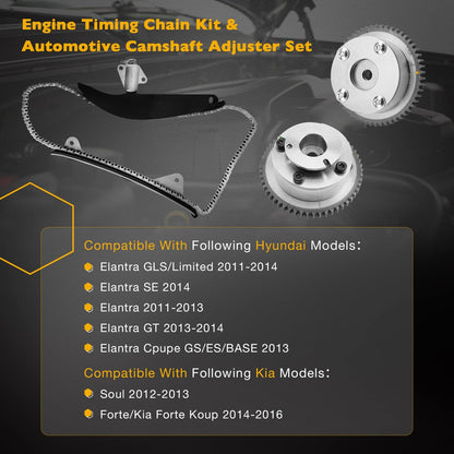 Timing Chain Kit Exhaust&Intake CVVT Gear For Soul Hyundai Kia Elantra 2.0T 1.8L