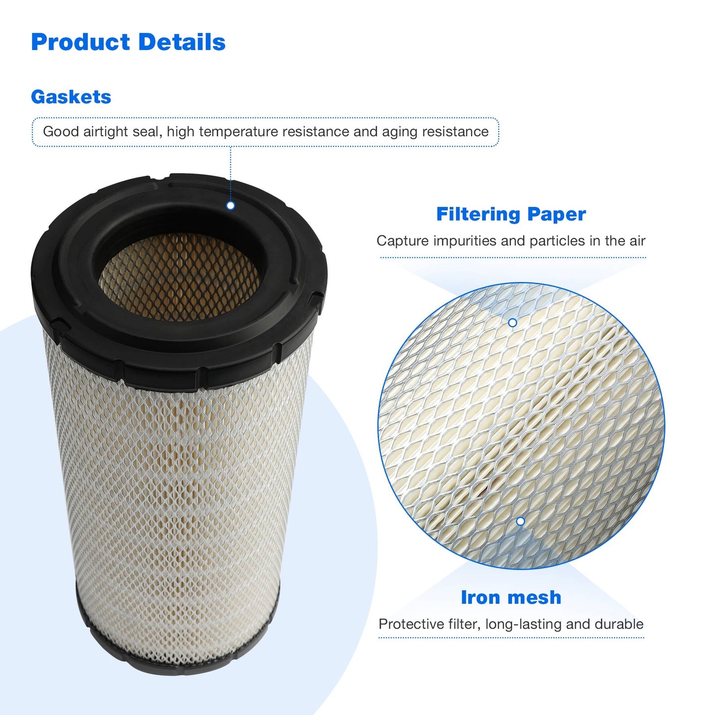 P828889 P829333 Air Filters Set Fits John Deere 5103 5203 Cat 416C 416D Kubota