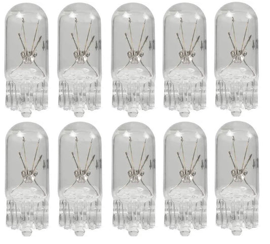 Solid Spare 194 .27A 14V Low Voltage T-3 1/4 Mini Wedge Base Miniature Bulb - 10 PACK