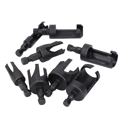 8Pcs Wood Plug Cutter Straight & Tapered Taper Drill Bit Set 1/4 Inch Hex Shank