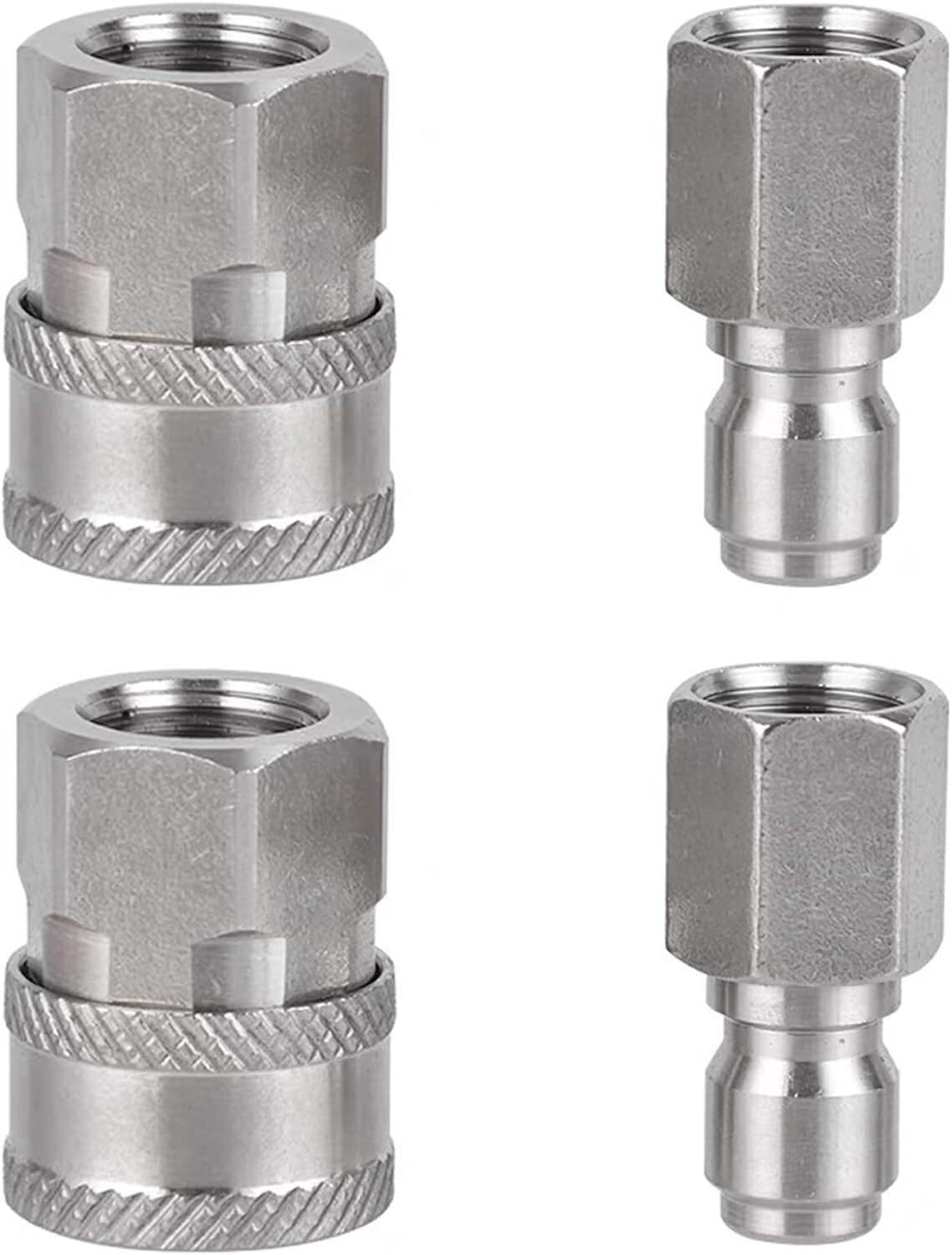 2 Sets Npt 3/8 Inch Pressure Washer Quick Connect Kit, Stainless Steel Male And