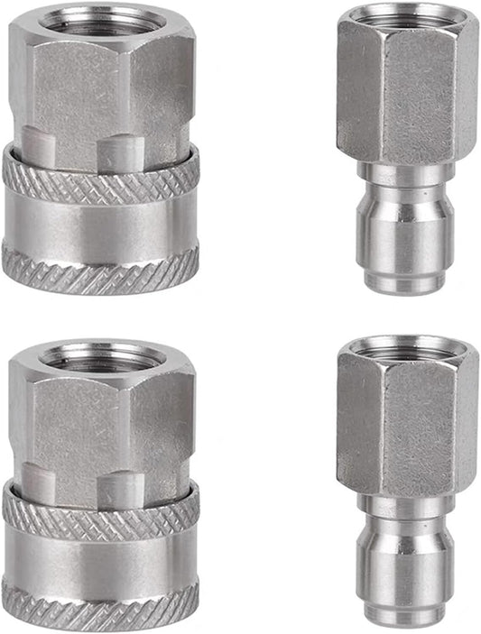 2 Sets Npt 3/8 Inch Pressure Washer Quick Connect Kit, Stainless Steel Male And