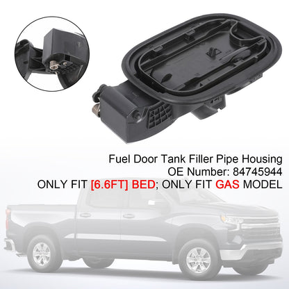 Fuel Door Tank Filler Pipe Housing 84745944 For Chevy Silverado 1500 6.6FT 19-24