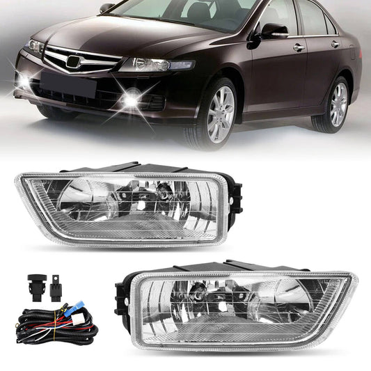 Solid Spare Fog Light Lamps Assembly For Honda Accord 2003-2007 Sedan w/ Bulbs & Harness Kit