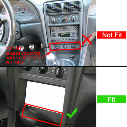 Solid Spare #95-5703B / DOUBLE DIN CAR RADIO DASH BEZEL KIT FOR FORD MUSTANG 1994-2002 *NEW*