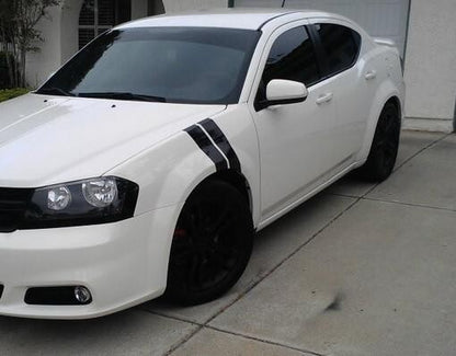 3" Dual Fender Stripe Hash Mark Stripe Decal Graphic Kit For Dodge Avenger
