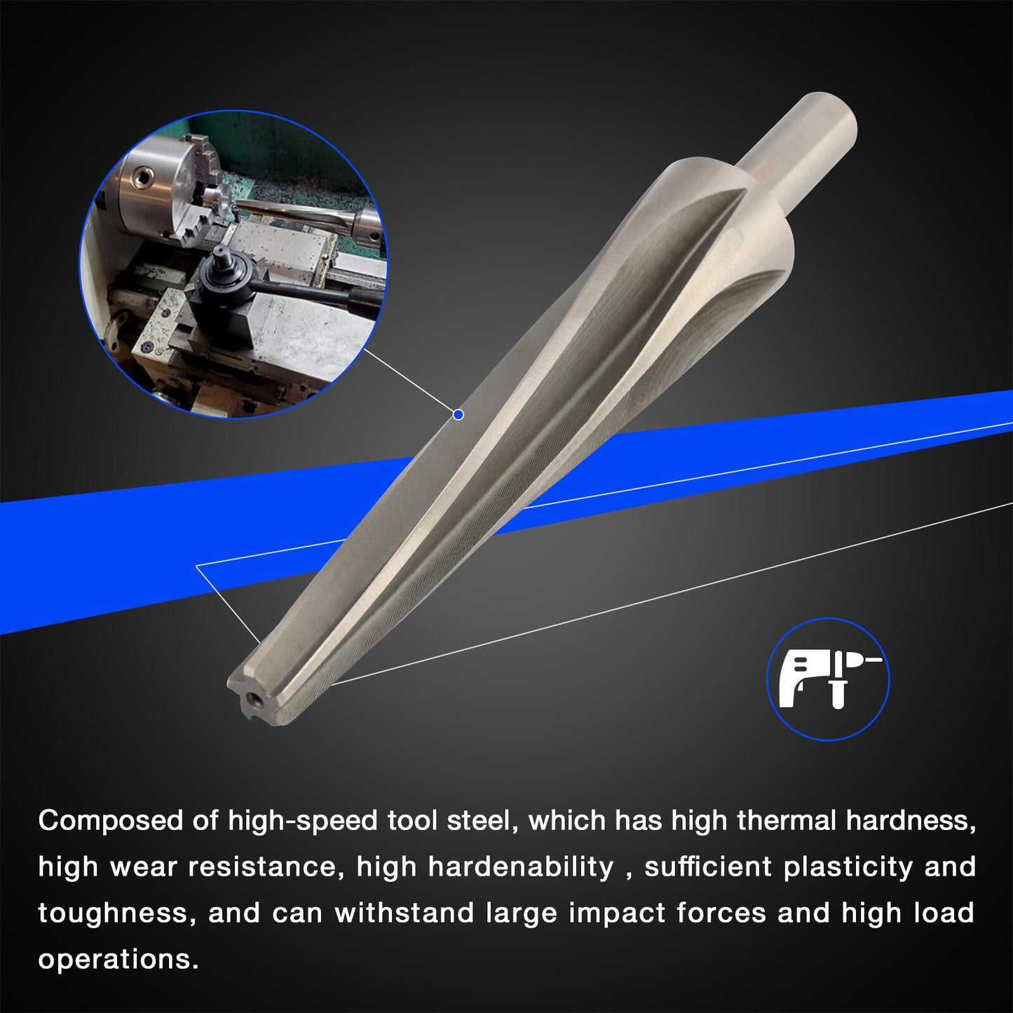 7 Degree Tapered Ball Joint Reamer For 1-1/2" Per Foot Ball Joint Tapered Reamer