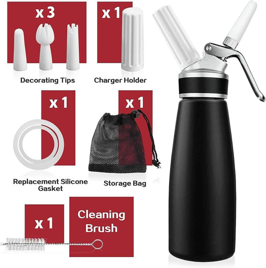Solid Spare Whipped Cream Dispenser Durable Aluminum Foam Whipper 1 Pint 500ml Cream Maker