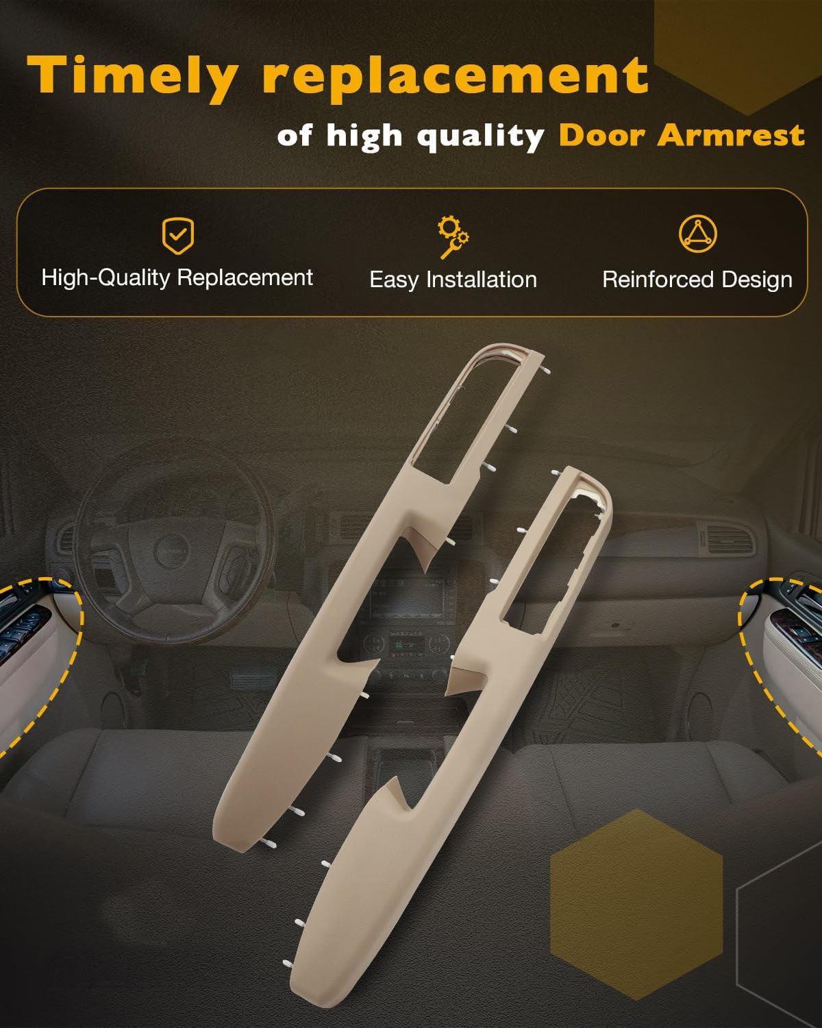 Passenger & Driver Armrest Repair Kit For 10-14 Chevy Silverado GMC Sierra 1500