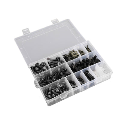 223PCS Fastener Clip Screw Bolt Kit Motor Sportbike Windscreen Fairing BK New