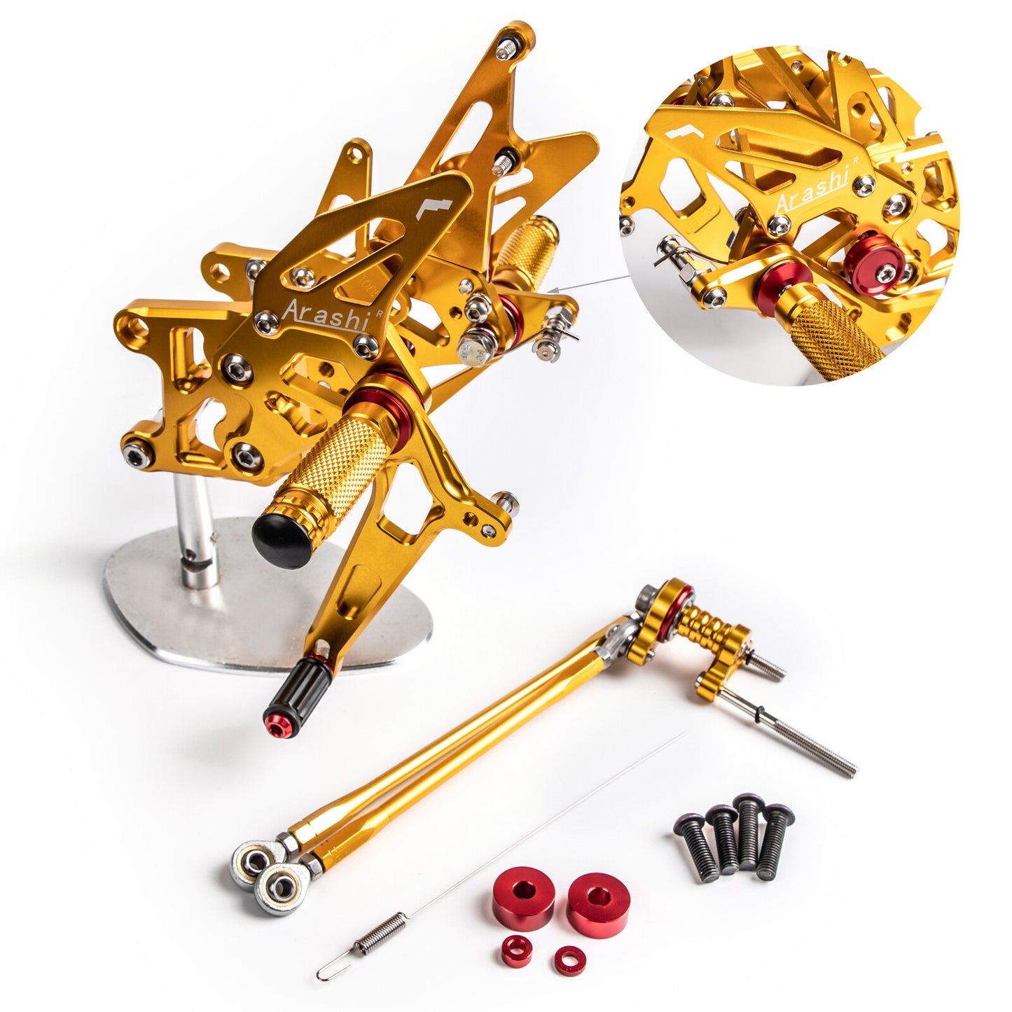 CNC Aluminum Rearsets Footpegs Gold For Honda CBR 600 RR RRA PC40 2009 - 2022