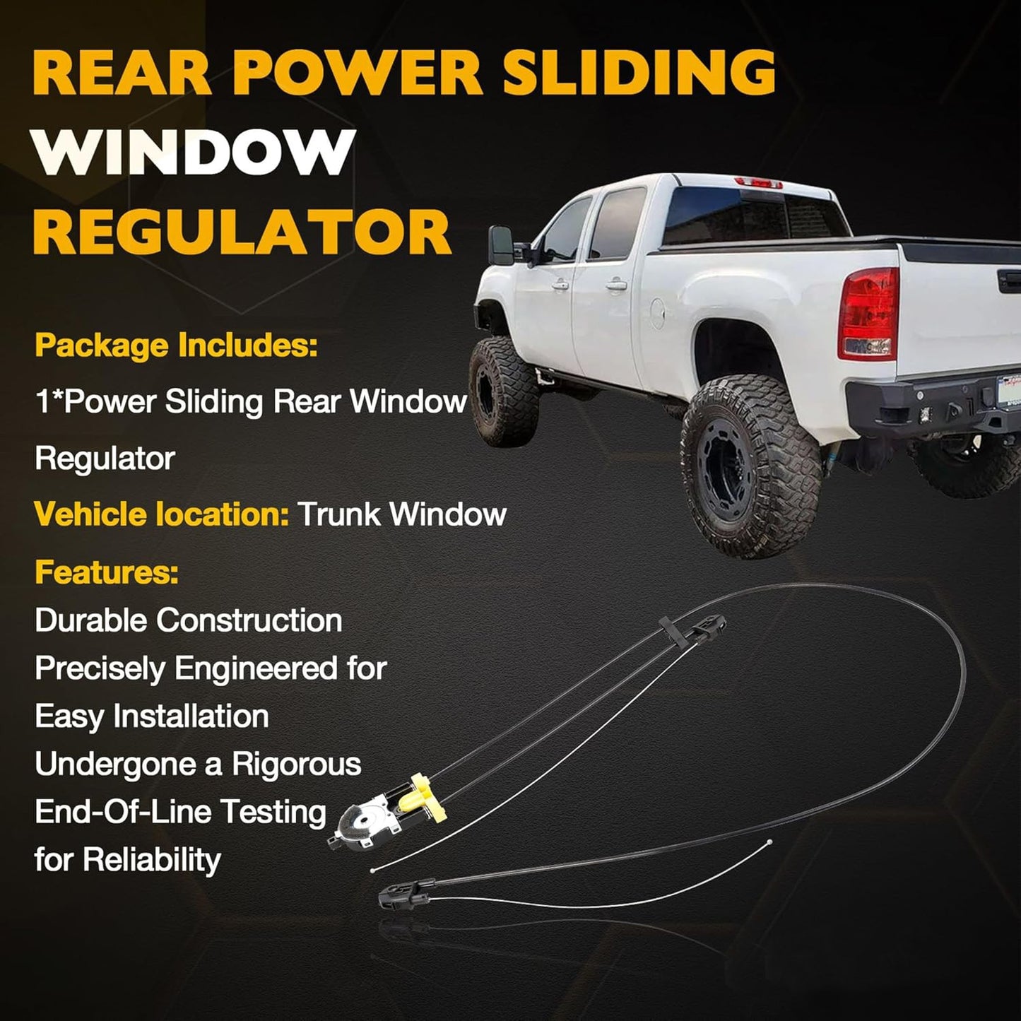 25980205 Rear Power Sliding Window Regulator For Chevy Silverado GMC Sierra 1500