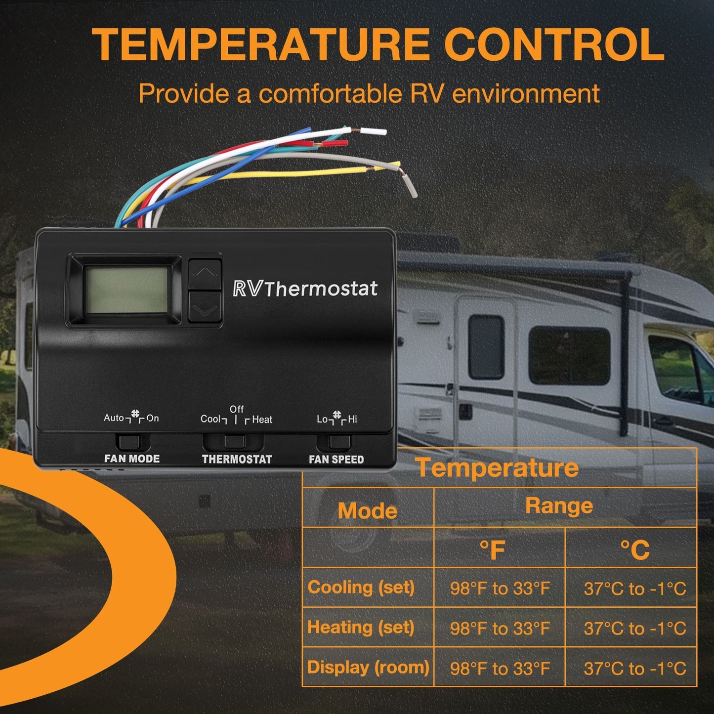 83303862 RV Digital Thermostat For Coleman Mach Air Conditioners 8330-337 Black
