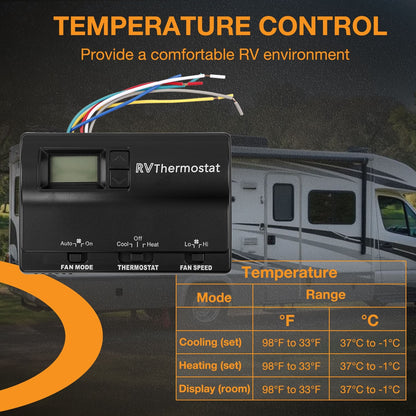 83303862 RV Digital Thermostat For Coleman Mach Air Conditioners 8330-337 Black