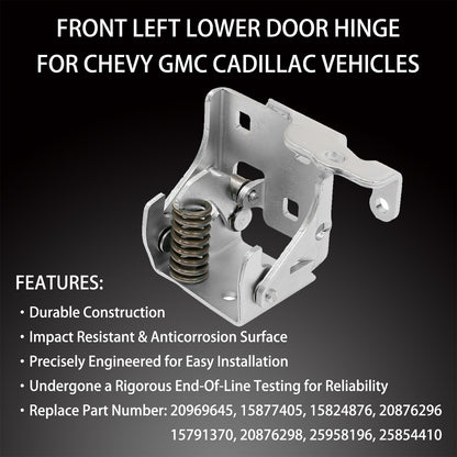 Lower Door Hinge Front Left Driver Side for 2007-2014 Chevy Silverado GMC Sierra
