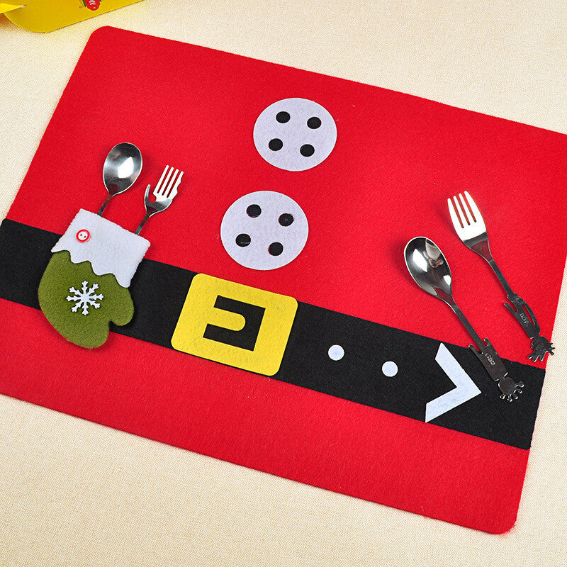 Red Holiday Placemats Table Mats Decorative Dinner Place Mats (4 Piece Set)