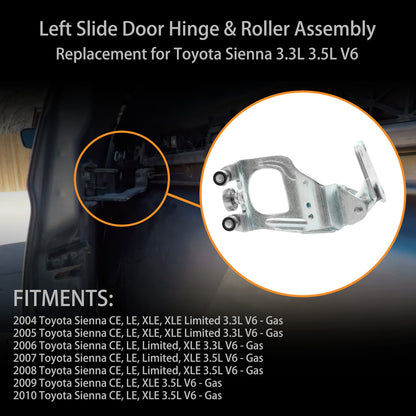 Left Driver Side Center Sliding Door Hinger & Rolle For 2004-2010 Toyota Sienna