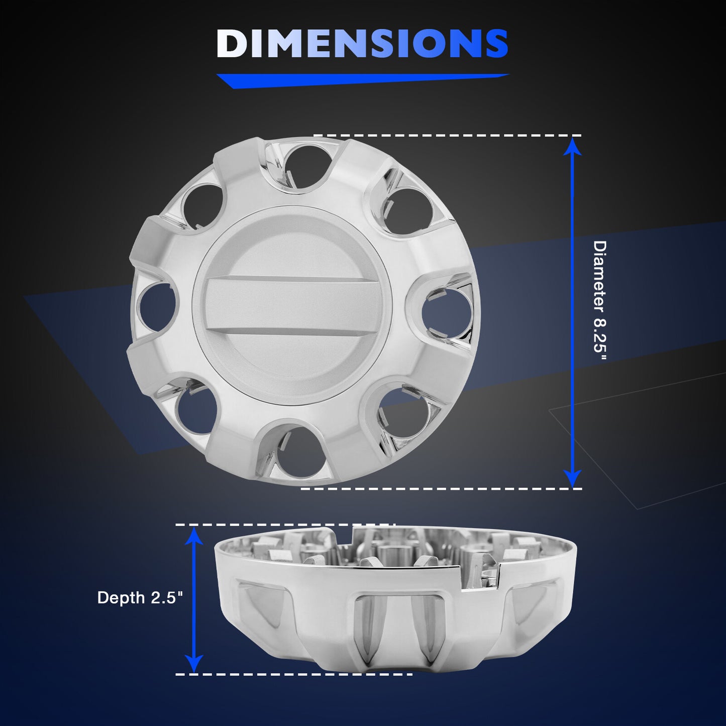 4PCS Chrome Wheel Center Hub Cap Cover For 2017-2022 Ford F250 F350 Super Duty