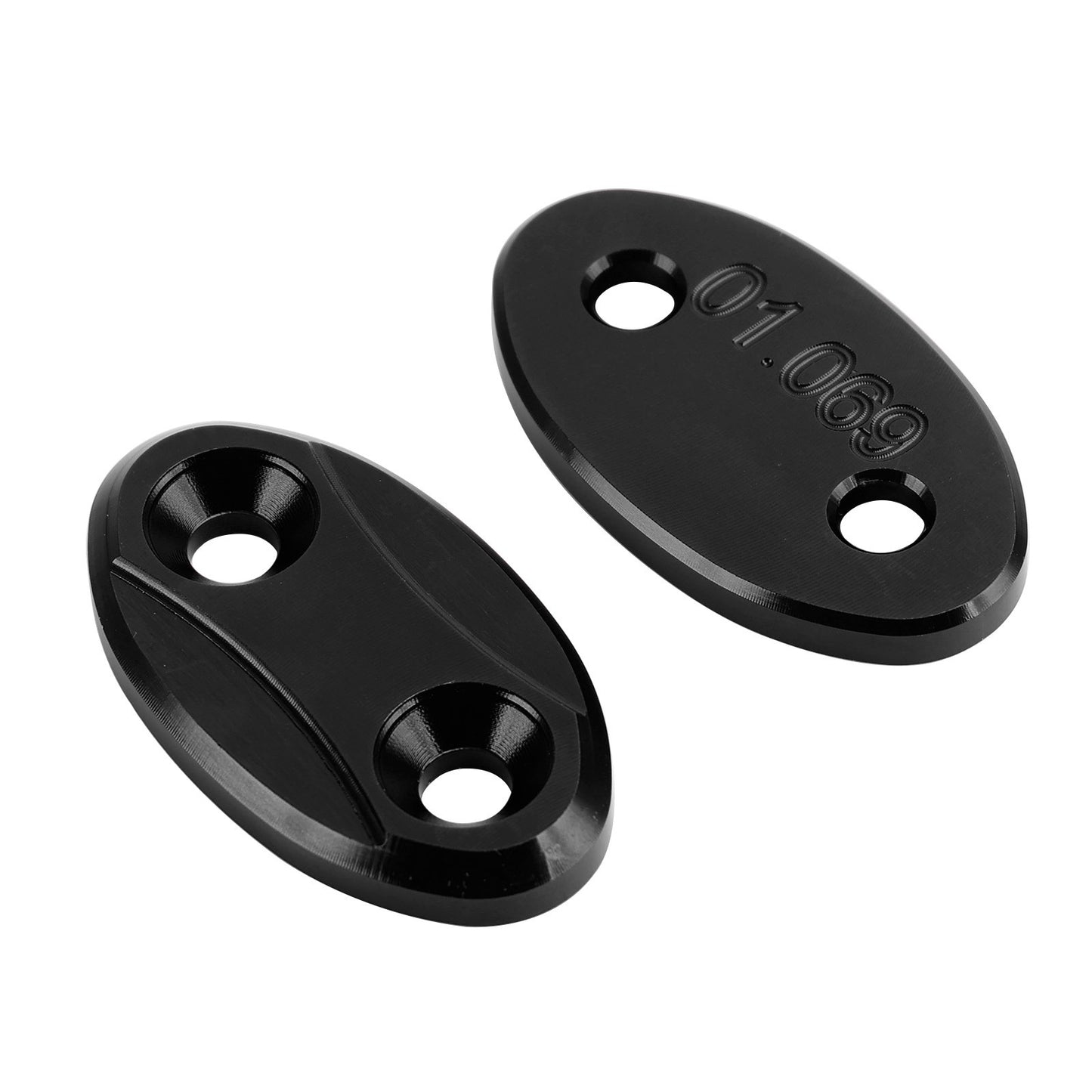 ALUMINUM MIRROR BLOCK OFF PLATES HOLE CAPS BLACK FOR YAMAHA YZF-R1 R1 2007-2014