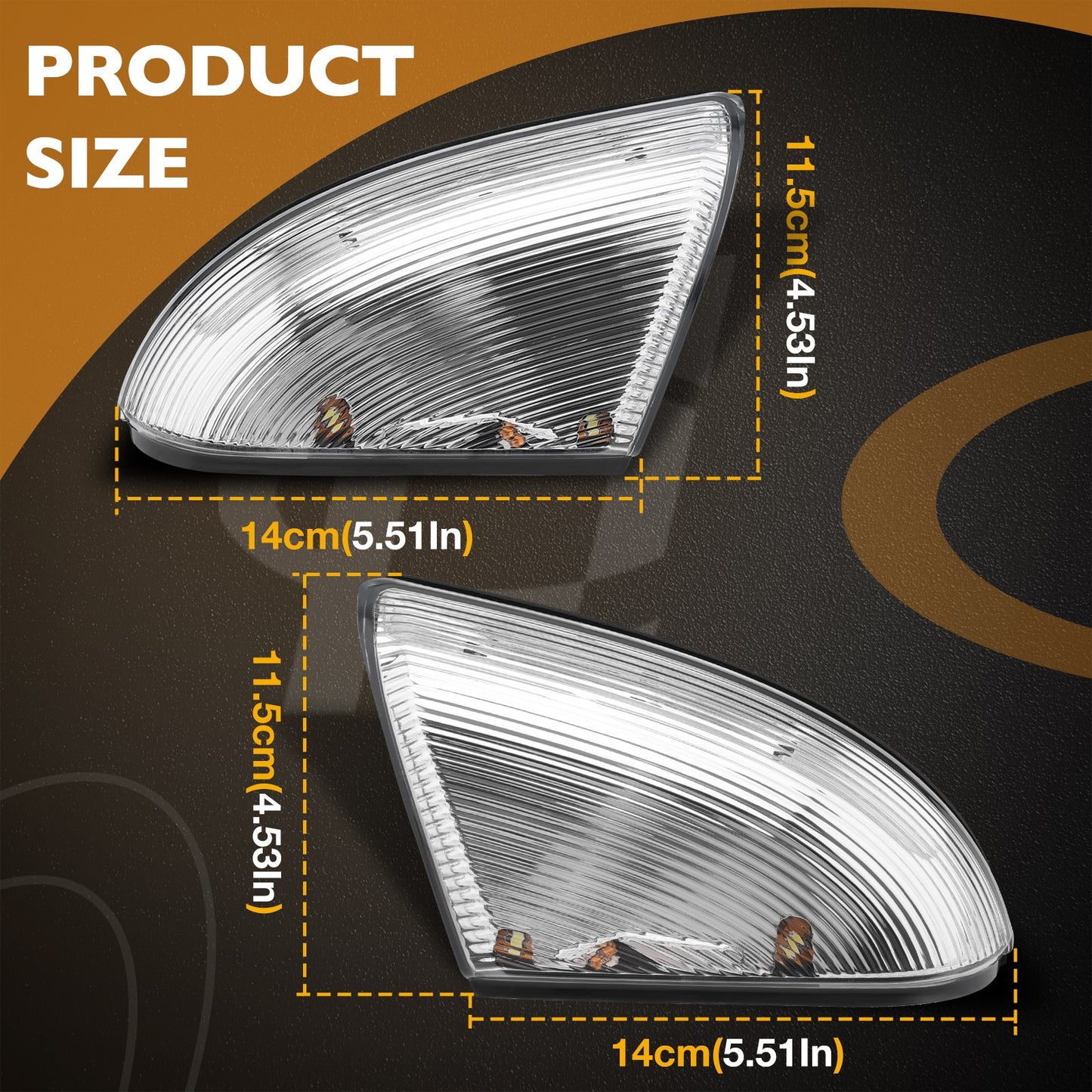 2Pcs LED Mirror Turn Signal Lights Puddle Lamps For 2009-18 Dodge Ram 1500 2500