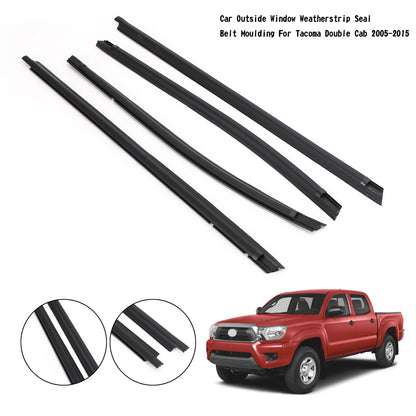 Car Outside Window Weatherstrip Seal Belt Moulding For Tacoma Double Cab 2005-15