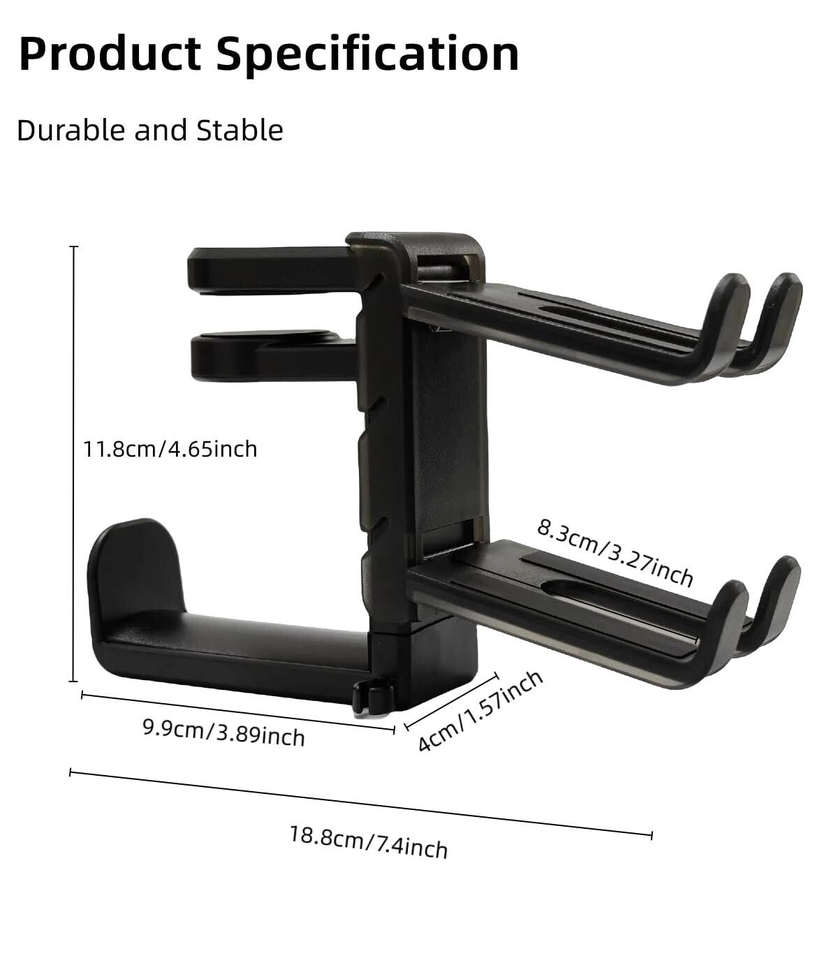 3-in-1 PC Gaming Headphone Headset Earphone Stand Hook Hanger Holder Under Desk
