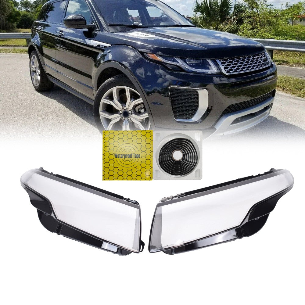 1Pair Headlight Lens Cover Fits For Land Rover Range Rover Evoque 2012-2019