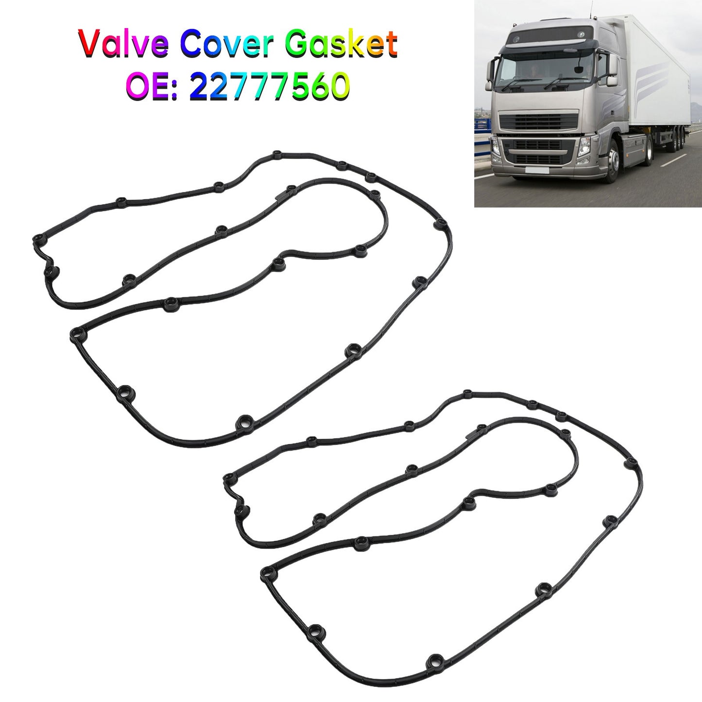 Set of 2 Valve Cover Gaskets 22777560 Fit for Volvo D13 Truck！